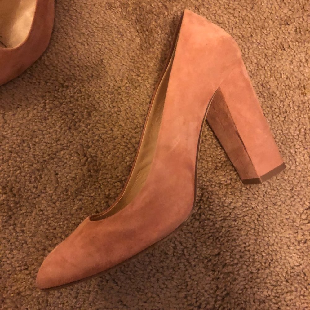 J. Crew Millennial Pink suede pumps